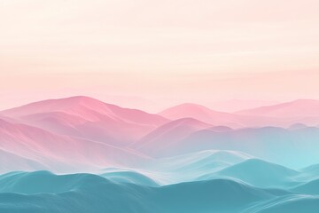 Wall Mural - Surreal mountains landscape in pastel colors