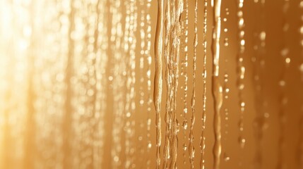 Wall Mural - A detailed close-up of a curtain adorned with glistening water droplets, showcasing texture and moisture.