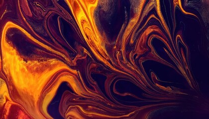 Aufkleber - swirling abstract texture with orange and dark purple hues, ideal for modern art prints or graphic design background