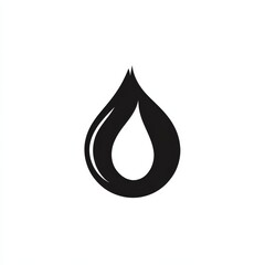 Poster - Abstract Black Water Drop Logo on White Background - Modern Icon, Clean and Minimal Design