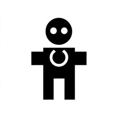 Aufkleber - Abstract Figure Illustration: Simple Black and White Design with Geometric Shapes and Minimalist Art