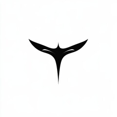 Aufkleber - Abstract Minimalist Black Bird-Shaped Design on White Background - Striking Logo, Modern Art