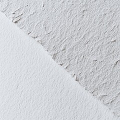 Fototapete - Abstract White Texture: A Diagonal Contrast of Smooth and Rough Surfaces, Minimalist Design