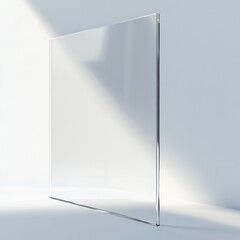 Aufkleber - Clear Acrylic Sheet Reflecting Light on a White Background for Product Display or Minimalist Design