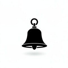 Aufkleber - Elegant Black Bell with Shadow on Clean White Background, Graphic Illustration Symbol