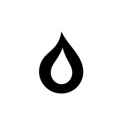 Aufkleber - Minimalist Black Water Drop: A simple and clean representation of water with a smooth, rounded design.