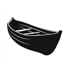 Aufkleber - Sleek Silhouette: A Minimalist Black and White Illustration of a Simple Boat Design for Nautical Enthusiasts