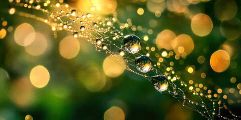 Wall Mural - Dewdrop Spiderweb
