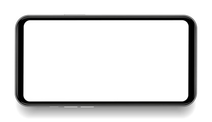 Fototapete - Realistic smartphone mockup. Mobile phone vector with isolated on white background. Device front view. 3D mobile phone with shadow. Realistic, high quality smart phone mockup for ui ux presentation.