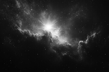 Wall Mural - star background black and white