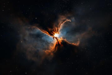 Poster - Giant nebula exploding in the deep outer space with million stars
