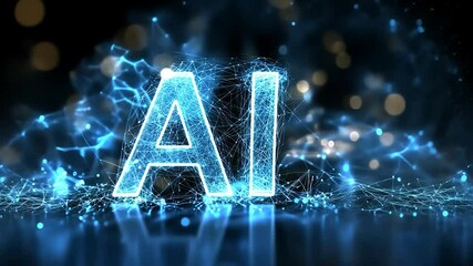 Abstract AI concept, digital technology, futuristic background