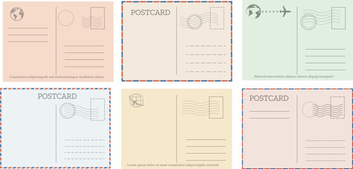 Canvas Print - vintage paper postal cards