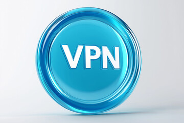 Fototapete - Glass vpn icon showing virtual private network security