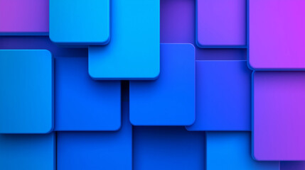Aufkleber - Abstract background showing blue and purple rounded squares overlapping creating modern pattern