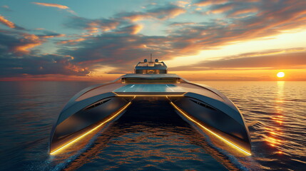 Wall Mural - A luxurious catamaran yacht with spacious cabins a_008