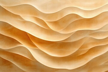 Aufkleber - Abstract image of flowing, sandy beige waves, creating a textured, calming aesthetic.