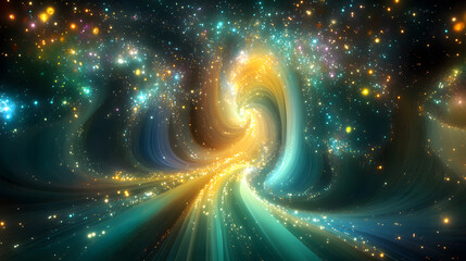 Wall Mural - colorful space scene featuring a spiral vortex and abstract cosmic elements in a vibrant artistic de