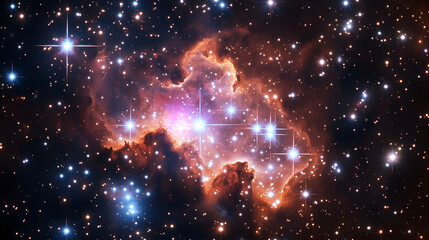Wall Mural - artistic abstraction of the taranui nebula with celestial elements and vibrant colors