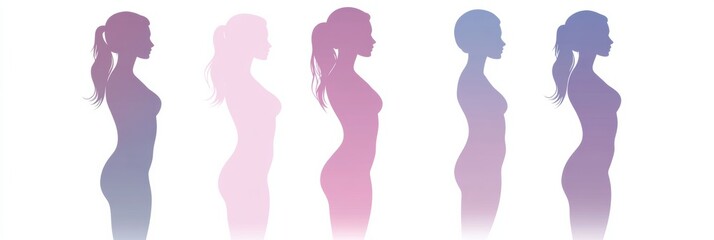 Wall Mural - Elegant silhouette illustration highlighting the waistline of a slim female figure in a minimalist style. Generative AI