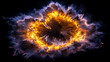 © Artem - Fiery explosion with vibrant yellow core and radiant orange flames for dramatic background