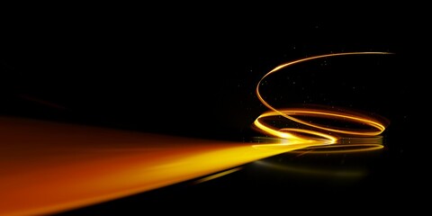 Wall Mural - swirl stage. neon glowing technical concept. abstract cyberpunk light trails. glint bright spiral. s