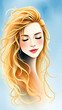 © Zeinab - Blonde Female Portrait: Vibrant Digital Art Illustration of Smiling Cartoon Woman with Closed Eyes - A Whimsical and Cheerful Artistic Expression