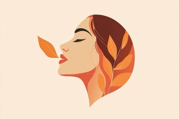 Wall Mural - Creative illustration highlighting female empowerment and strength in a minimalist style for International Womens Day. Generative AI