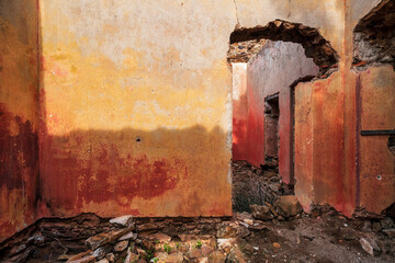 Wall Mural - Ruins of Former Miners' Houses in Greece