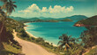 © Chris - Sunny scenic vintage postcard of virgin islands national park. Travel tour tourist destination scenery