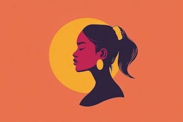 Poster - A symbolic representation of female empowerment features a profile of a woman against a vibrant background, celebrating International Womens Day