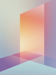 Leinwandbilder - Modern abstract composition featuring geometric shapes and soft pastel colors with a focus on light and depth. Generative AI