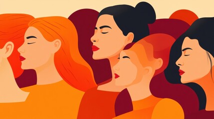 Poster - Creative illustration celebrating International Womens Day with a minimalist design emphasizing female empowerment. Generative AI
