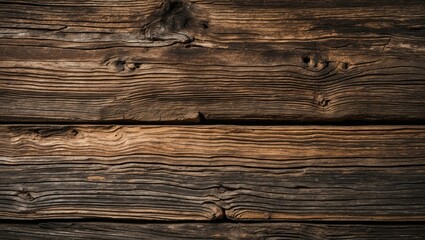 Poster - Detailed close-up of aged wooden planks showcasing unique grain patterns and rich textures ideal for backgrounds and rustic designs.