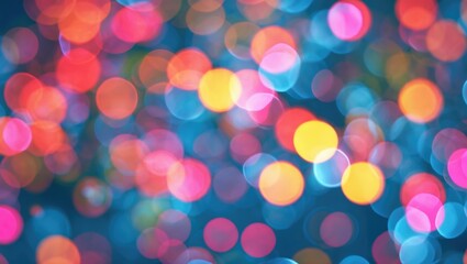 Aufkleber - Colorful abstract background with blurred circular light bokeh effect in bright hues creating a vibrant and dreamy atmosphere.