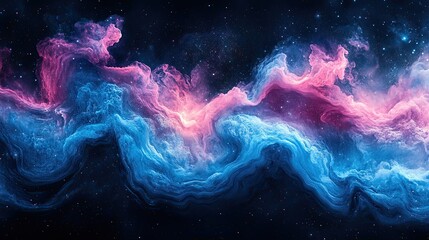Wall Mural - Beautiful cosmic space depicts colorful nebulas and scattered stars elegantly