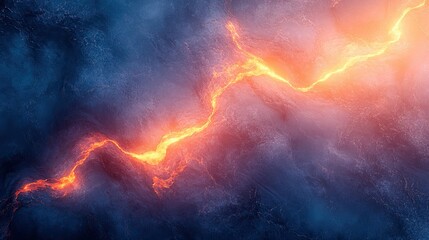 Wall Mural - illuminated path of fire and energy across dark colored surface