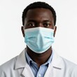 © sorab - Portrait of a Black African American Doctor Wear mask Against white background