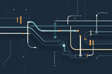 Leinwandbilder - Visual representation of gas pipeline systems and flow patterns in an industrial setting. Generative AI
