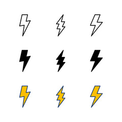 Wall Mural - lightning icon set. electric icon vector. power icon. energy sign