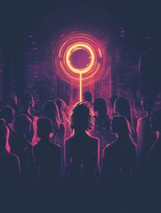 Poster - Empowerment shines bright with diverse women silhouettes celebrating Womens Day. Generative AI