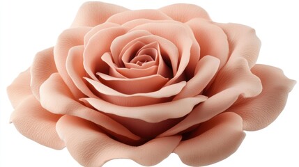 Wall Mural - Peach rose, sugarpaste, crafting, white background, cake decoration