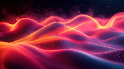 Wall Mural - abstract depiction of fiery waves and glowing particle effects