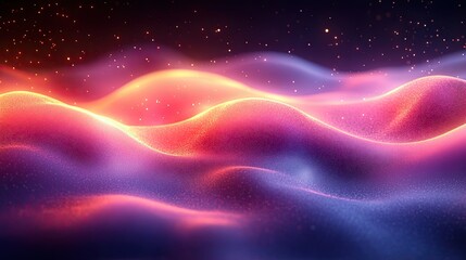 Wall Mural - abstract image representing smooth glowing and wavy formations in space