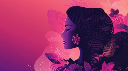 Poster - Bold International Womens Day campaign poster featuring a modern and artistic illustration of a woman symbol. Generative AI