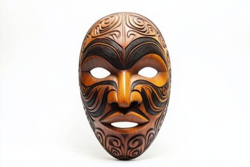 Wall Mural - Intricately Carved Wooden Maori Tribal Mask