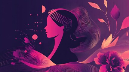 Poster - Empowering women with bold artistry for International Womens Day celebration in modern design. Generative AI