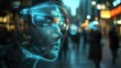 © paryati - Cyberpunk Cityscape: A Futuristic Woman in Augmented Reality
