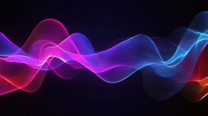 Fototapete - Colorful wave pattern creating a mesmerizing visual experience with vibrant hues and dynamic shapes in abstract design. Generative AI