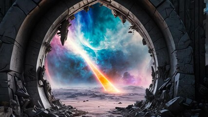 Wall Mural - A Portal to Another Dimension, Discovering New Worlds, Science Fiction Backgrounds, Fantasy Gateways to Distant Galaxies, Universe